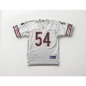 NFL Chicago Bears Reebok Size M White Brown Navy #54 Urlacher Polyester Jersey